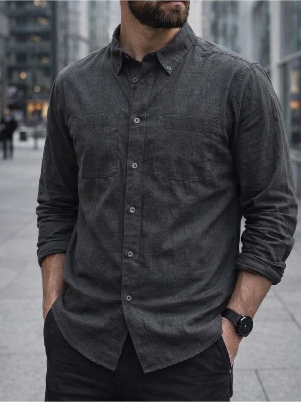 Triple Aught Design Made in USA Charcoal LS Button Down Shirt Men’s Sz 3XL Metal